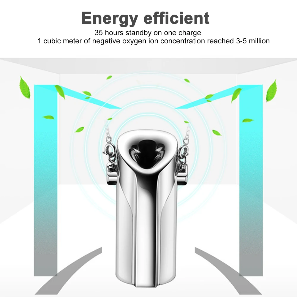 

Personal Wearable Air Purifier Necklace/mini Portable Air Freshener Ion/anion Generator/deodorant/smoke Removal Dust