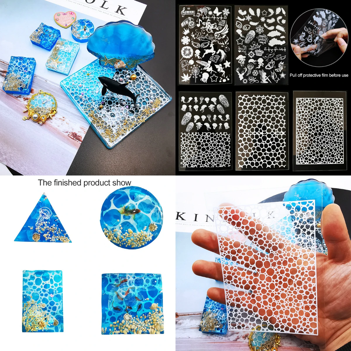 

Expoxy Resin Mold Jewelry Tools Filling Material White Water Ripple Transparent For Making Jewelry