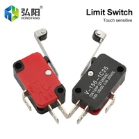 16a mini miniature limit switch silver contact momentary self reset hinge roller lever arm mechanical travel switch