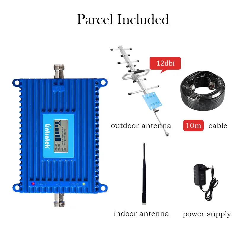 

Lintratek 4G LTE 800mhz Band 20 GSM 900 1800mhz Cellular Amplifier 3G 2100 1800 4G Repeater Signal Booster Set Yagi Antenna 8