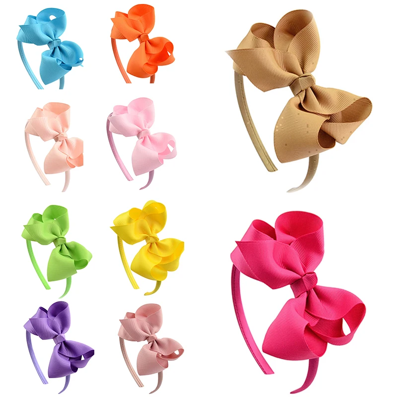 Хит 4 дюйма Детская повязка на голову ручной работы для Цвет девочек с большим