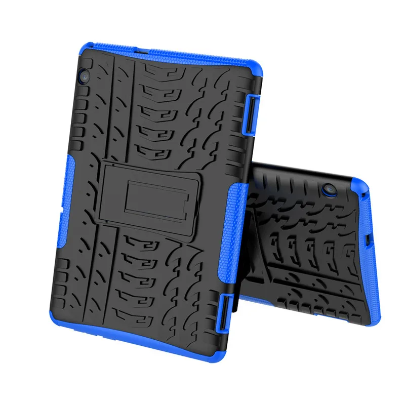 blue T5 планшет силиконовый+ PC чехол для huawei MediaPad T5 10 10,1 дюймов AGS2-W09-L09-L03-W19 чехол для планшета противоударный чехол с подставкой+ ручка+ пленка - Цвет: blue
