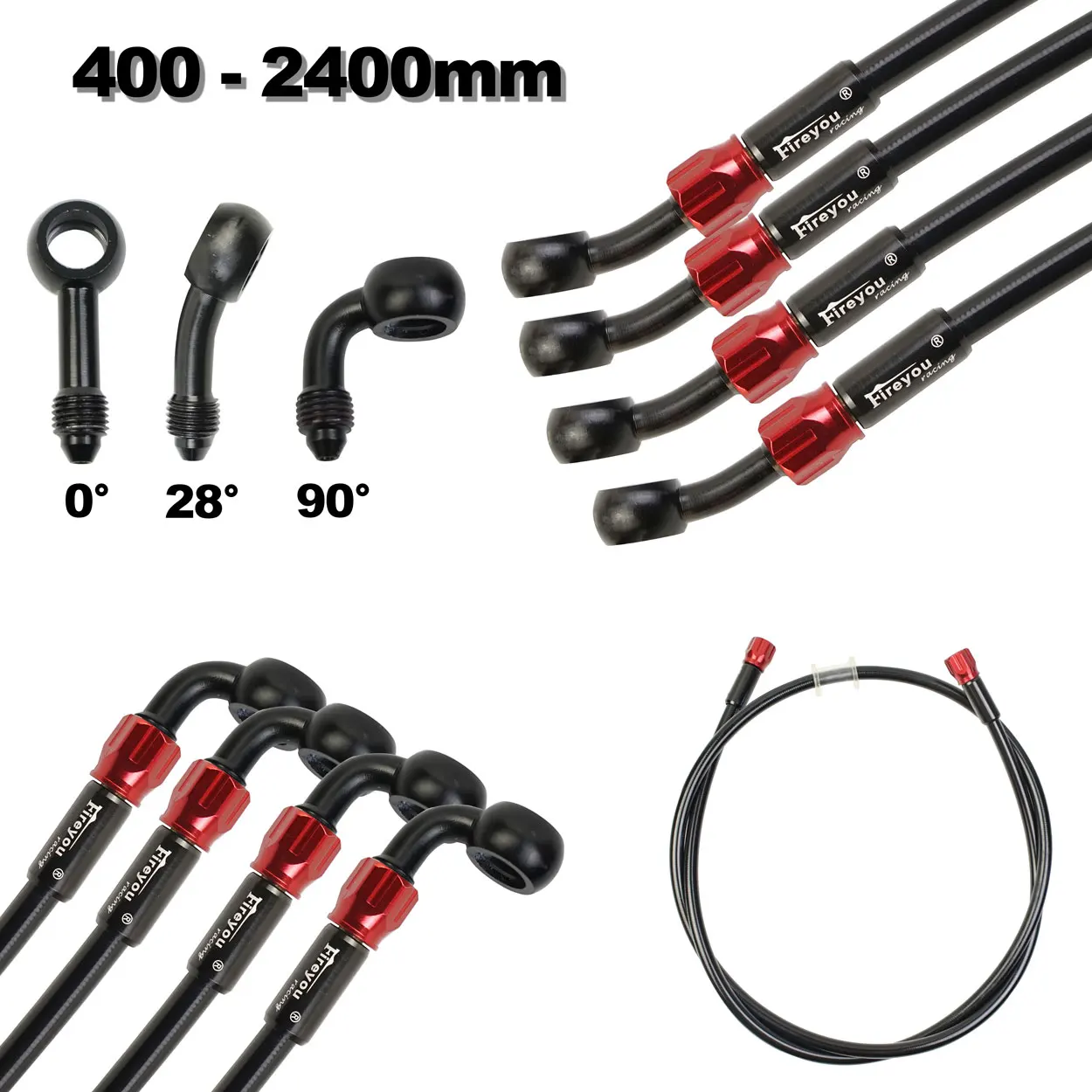 

Motorcycle Brake Hose 10mm AN3 Hydraulic Clutch Tube Master Cylinder Brake Oil DOT Pipe Reinforced ATV Dirt Pit Racing Bike