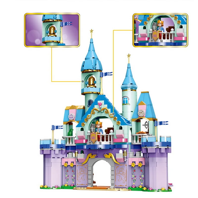 

Princess Series Castle Building Blocks tumblr Magical Ice Castle Bricks Compatible Girls Friends Educational Toys For Children