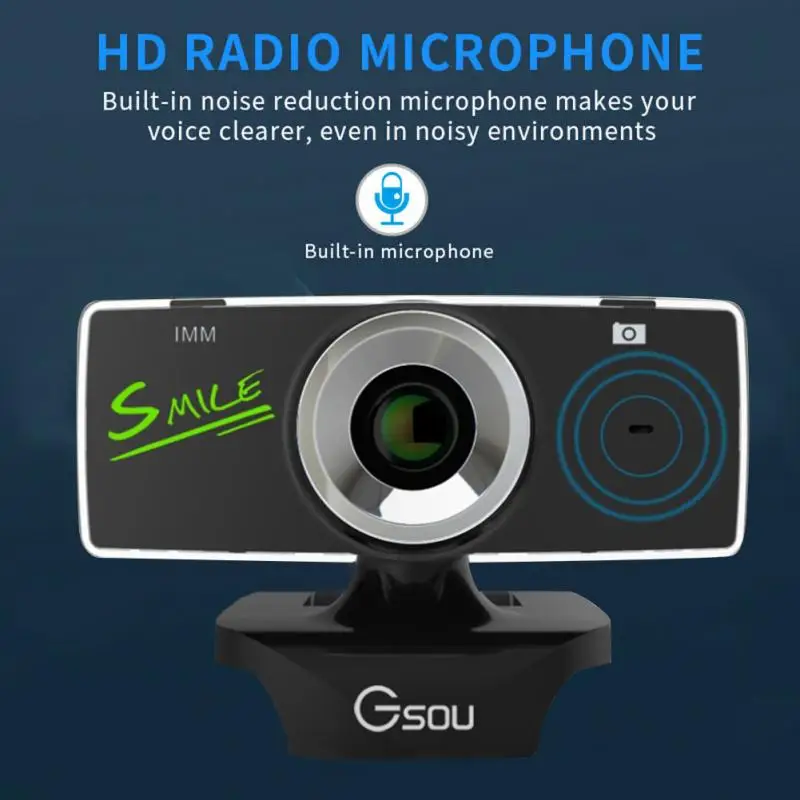 Черная веб камера 480P Веб с микрофоном для ПК ноутбука компьютера настольного USB 2 0