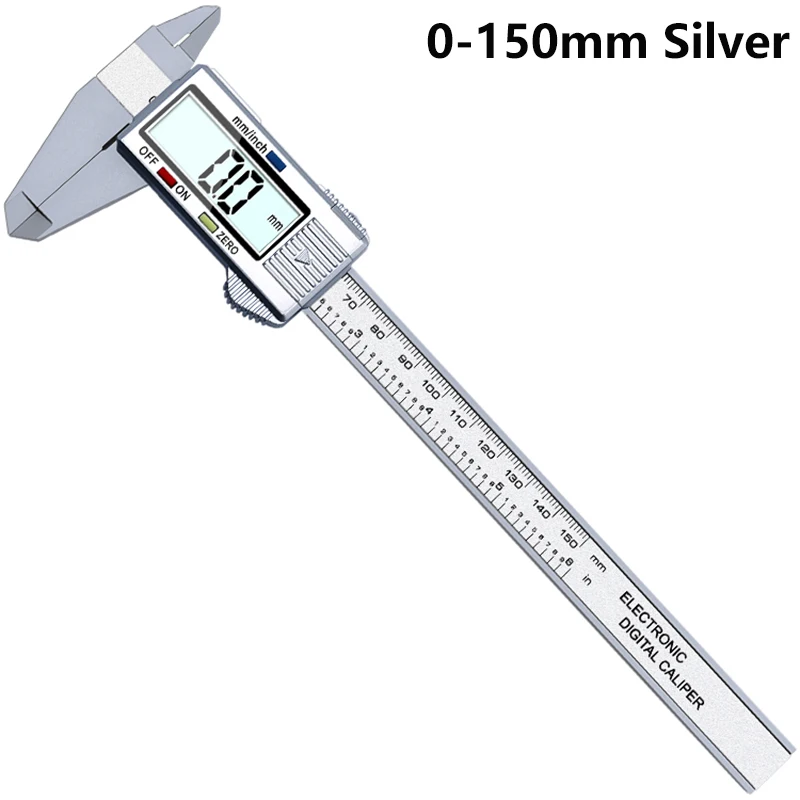 0-150mm Silver Цифровой штангенциркуль цифровой штангельциркуль электронный штангенциркуль 150/100mm штангенциркуль Gauge 6/4 дюймов ЖК дисплей Цифровой Электронный штангенциркуль микрометр измерительные приборы калипер - Цвет: 0-150mm Silver