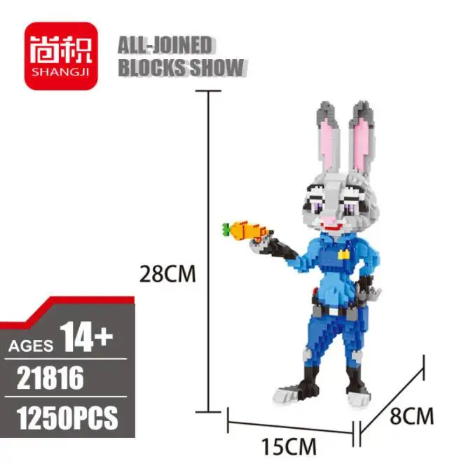 Rabbit Balody мини блоки большой размер Марио DIY строительные игрушки большие цельные кирпичи милая собака, модель аукциона Juguetes для детей игрушки 16001 - Цвет: Rabbit