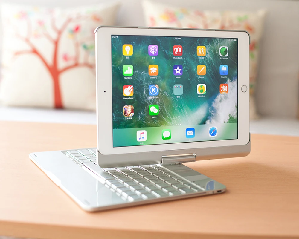 Поворотная bluetooth-клавиатура на 360 градусов, 7 цветов, чехол с подсветкой для Apple iPad Air 3 Pro 10,5 A1701 A1709
