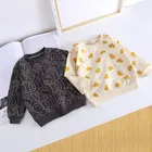 Женский Осенний тонкий свитер, Модные Повседневные детские свитшоты с принтом, топы свободного покроя с длинным рукавом для маленьких девочек