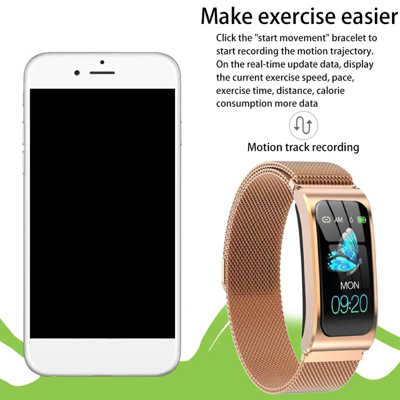 

Smart Bracelet Men and Women Waterproof Heart Rate Monitor Blood Pressure Menstrual Monitor Fitness Smart Bracelet