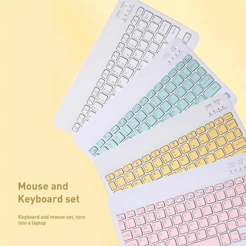 

5 Color Ultra-thin Portable Tablet Wireless Bluetooth Keyboard+Dual Modes Mouse Set for iPad Air 3 4 7 8 For iOS Android Windows