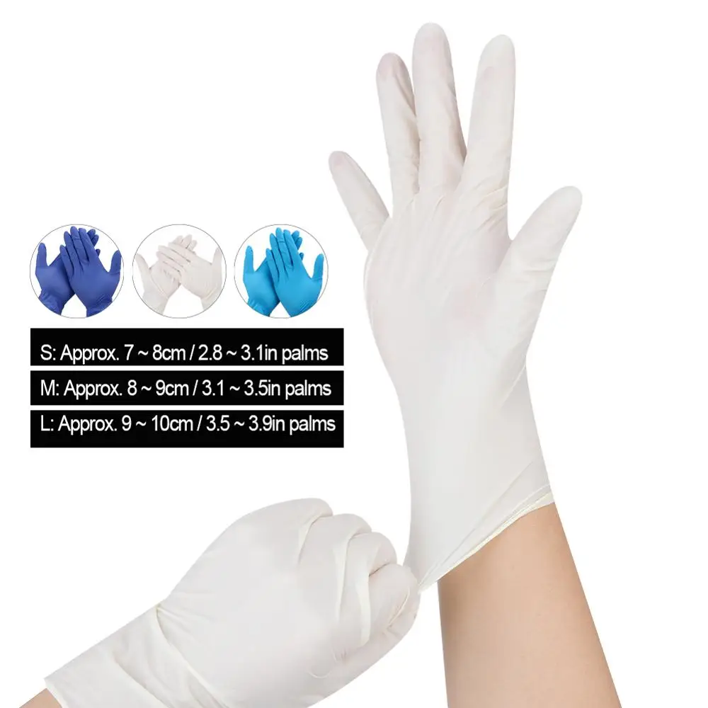 50 пар одноразовые латексные перчатки для тату универсальная нитриловая перчатка