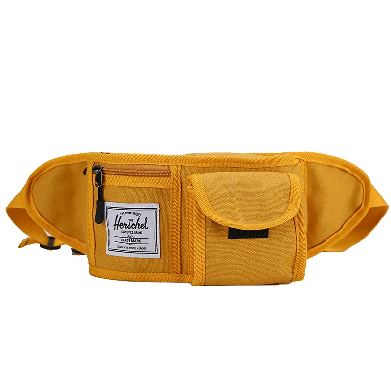 yellow Waist pack Женская холщовая сумка на пояс Высокая емкость поясная Сумка водонепроницаемая нагрудная сумка стильная легкая сумка через плечо Женская поясная сумка - Цвет: yellow Waist pack