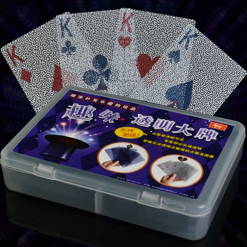 Оригинальные большие прозрачные пластиковые игральные карты