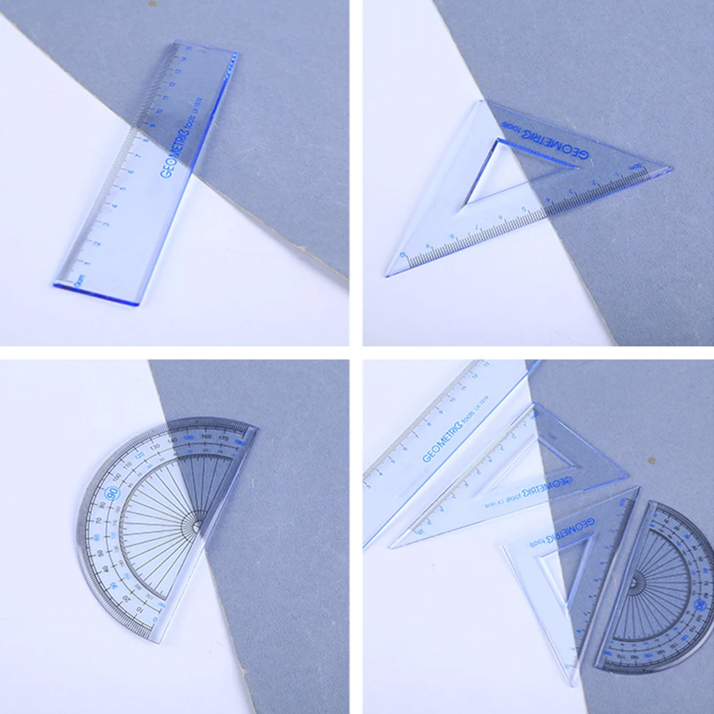 4 шт./компл. транспортир + линейка студентов чертеж измерения математика в виде