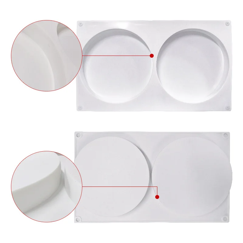 

SHENHONG 2 Holes Round Silicone Cake Decorating Mold For Baking Flat Cylinder Mould Dessert Mousse Pastry Pan Bakewar