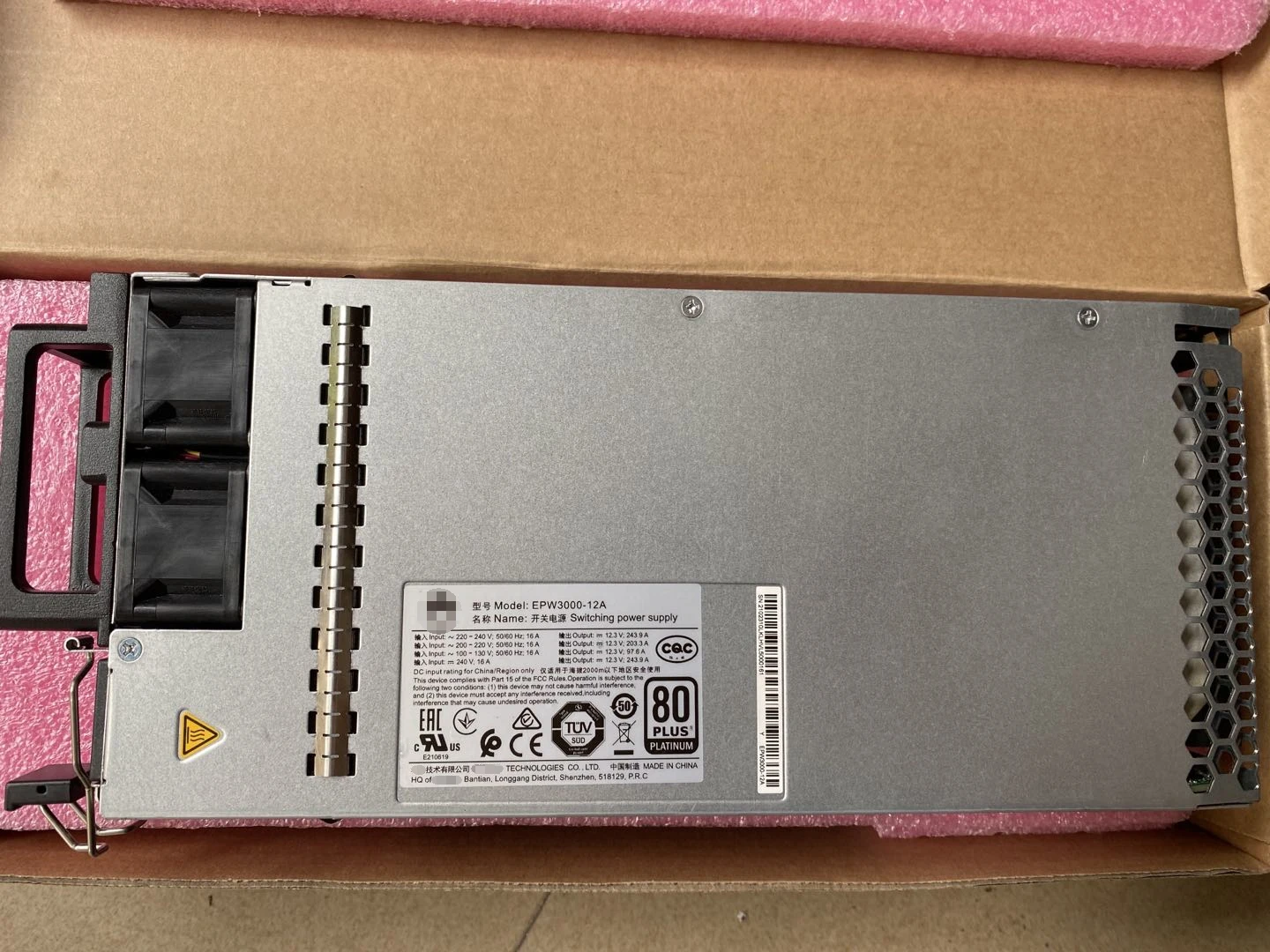 

EPW3000-12A for HUAWEI SERVER SWITCHING POWER SUPPLY 12V 240A RH5885V2 V3
