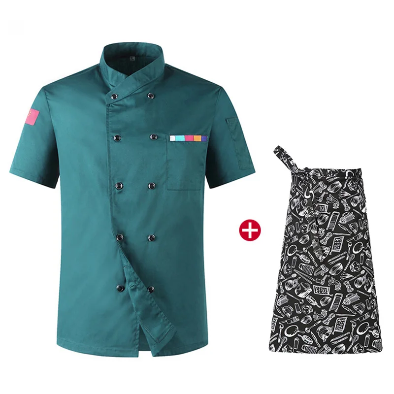 Униформа для гостиничного шеф повара с коротким рукавом куртка женщин и мужчин