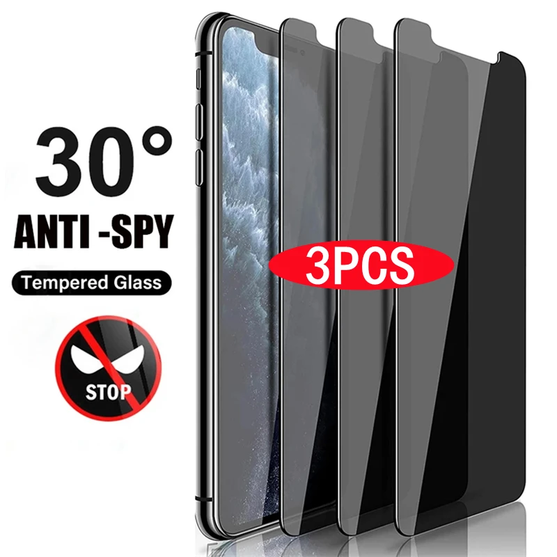 

1-3Pcs Privacy Screen Protectors for IPhone 13 11 12 Pro Max Mini XS XR X Anti-spy Glass for IPhone 6S 8 7 Plus Anti Glare Film