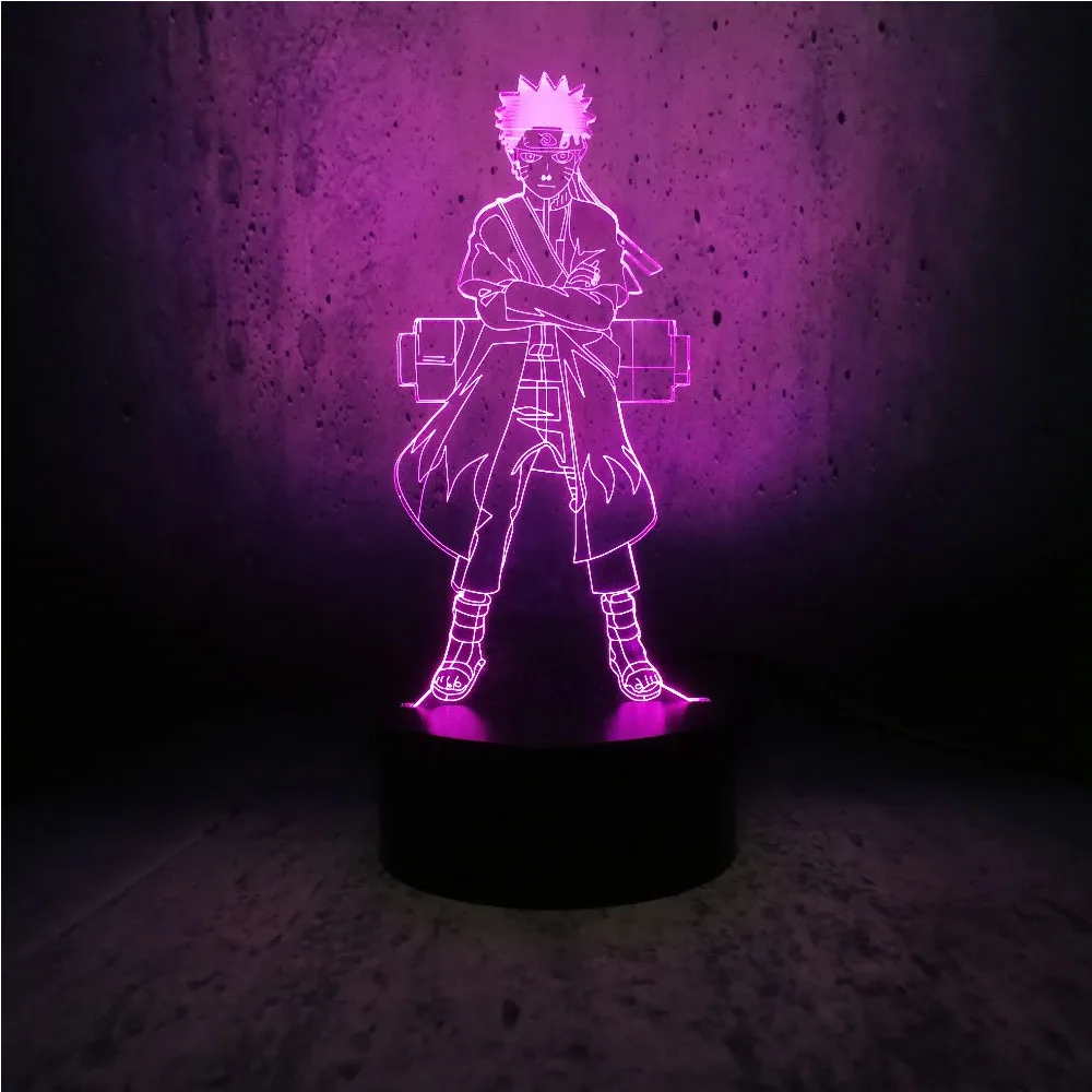 Наруто 3D светодиодный светильник стоячий холодный мультяшный человек ночник