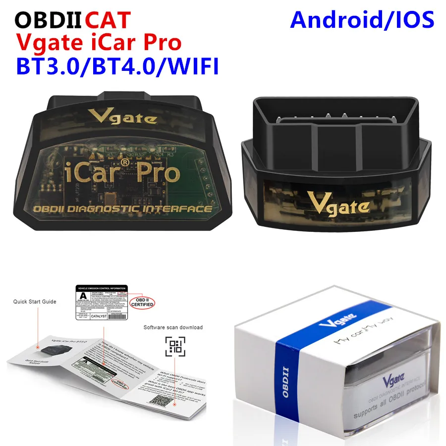 50 шт. DHL Vgate iCar Pro elm327 V2.1 WiFi/Bluetooth4.0 Android Torque app OBDII scan tool elm 327 Поддержка