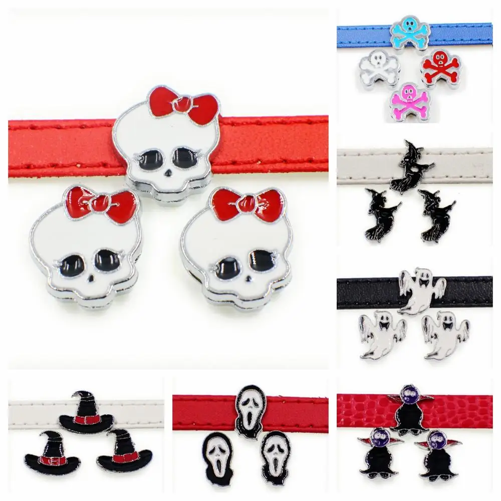 10 шт 8 мм Хэллоуин слайд амулеты призрак ведьма Тыква подходит ошейник для