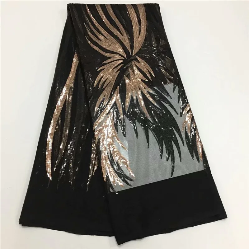 Черная/Золотая африканская кружевная ткань 2019 высококачественное Кружевное