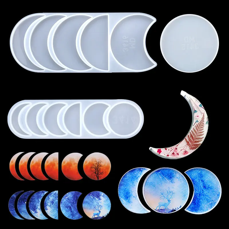 

Resin Lunar Eclipse Mould Moon Material Paper Silicone Molds Casting Tools Handmade Jewelry making DIY Crafts Epoxy Resin Molds