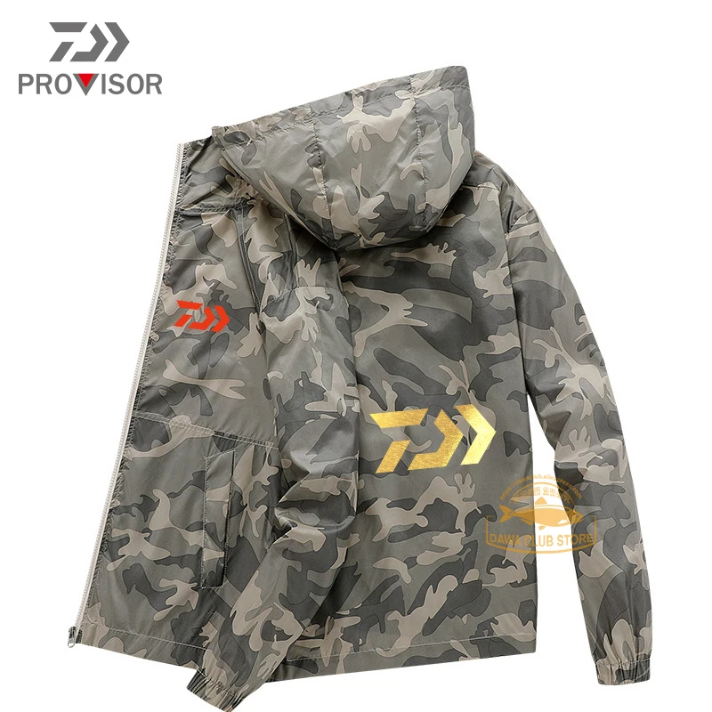 

Камуфляжная куртка Daiwa для рыбалки, Мужская Уличная дышащая быстросохнущая профессиональная одежда для рыбалки с защитой от ультрафиолета
