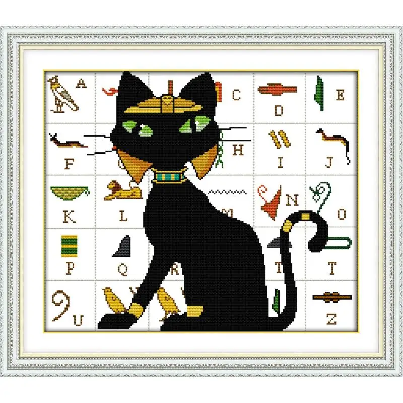 Набор для вышивки крестиком Joy Sunday черными котами и буквами DIY11 14CTDMC набор