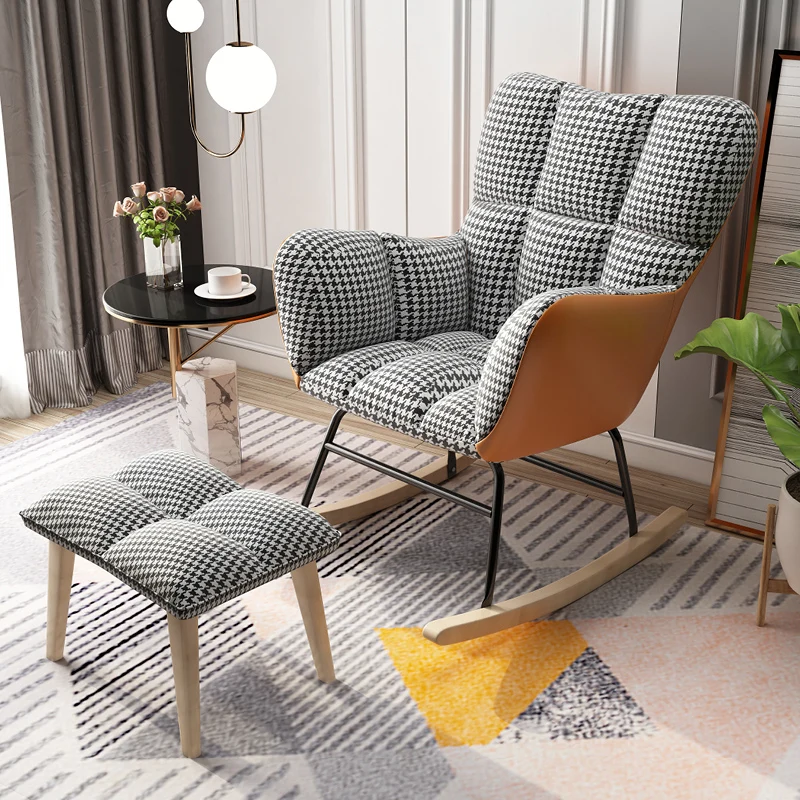 

Nordic Chair Home Leisure Single Sofa Chair Balcony Rocking Chair Modern Living Room Sofa Chairs Lounge Chair Bedroom Armchair
