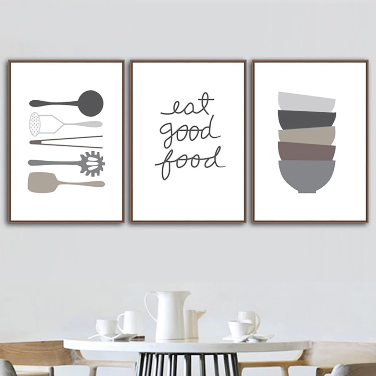 

Постеры и принты еды Eat Good Food, кухонная посуда, художественная живопись для столовой, модульное Настенное панно, декор для кухни в скандинавс...