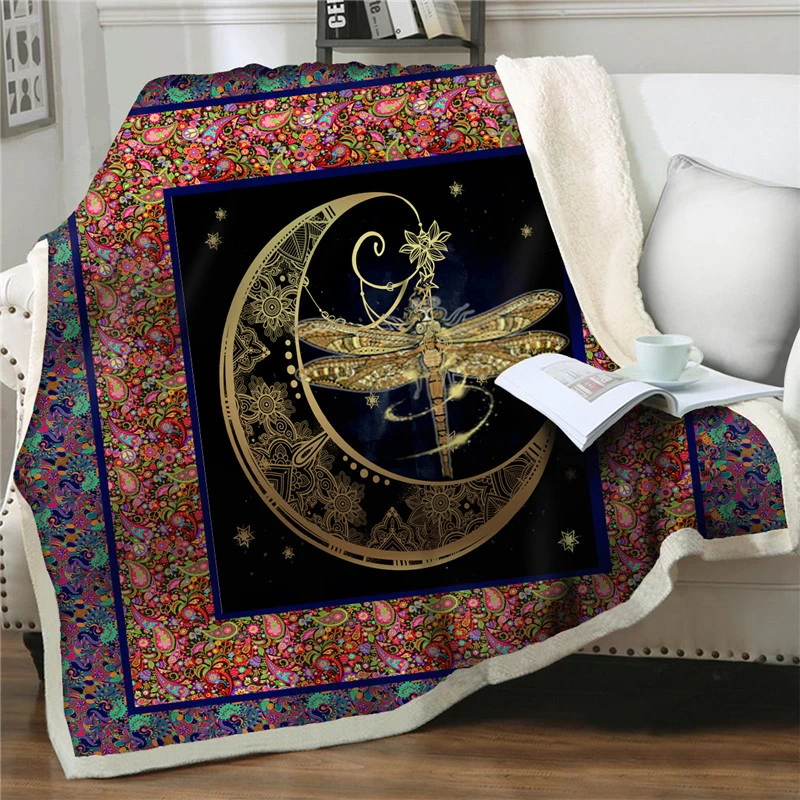 Геометрические одеяла из шерпы в этническом стиле для дивана кровати покрывало