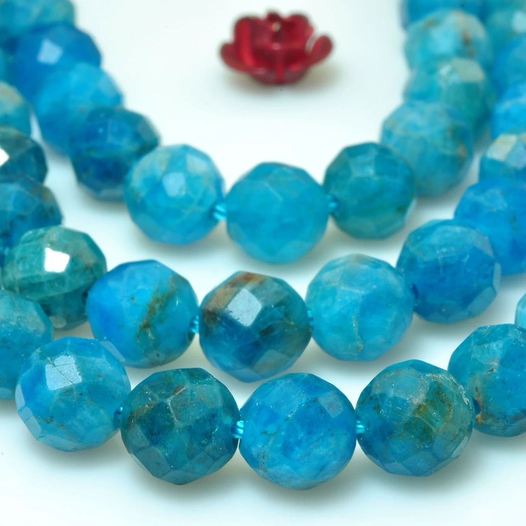 Бусины Из Натурального драгоценного камня апатита 3 мм 6 8 Круглые граненые бусины