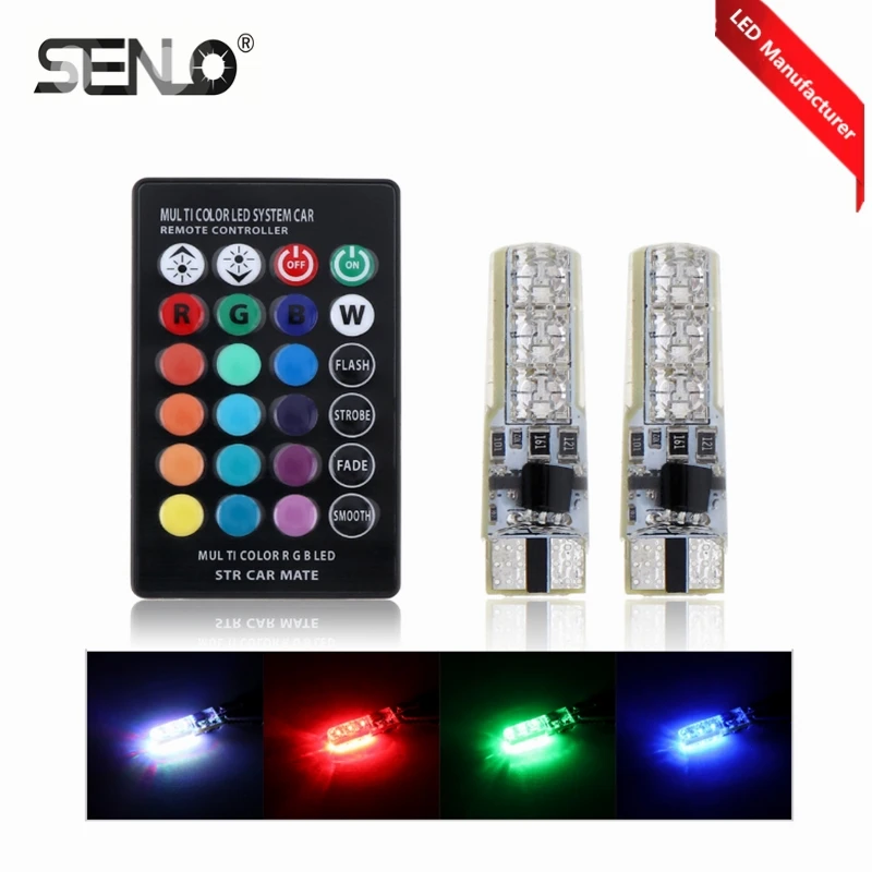 Новый RGB цветной изменяющий t10 w5w светодиодный Canbus без ошибок wy5w 2825 2880sw 168 194 192 501 5w5