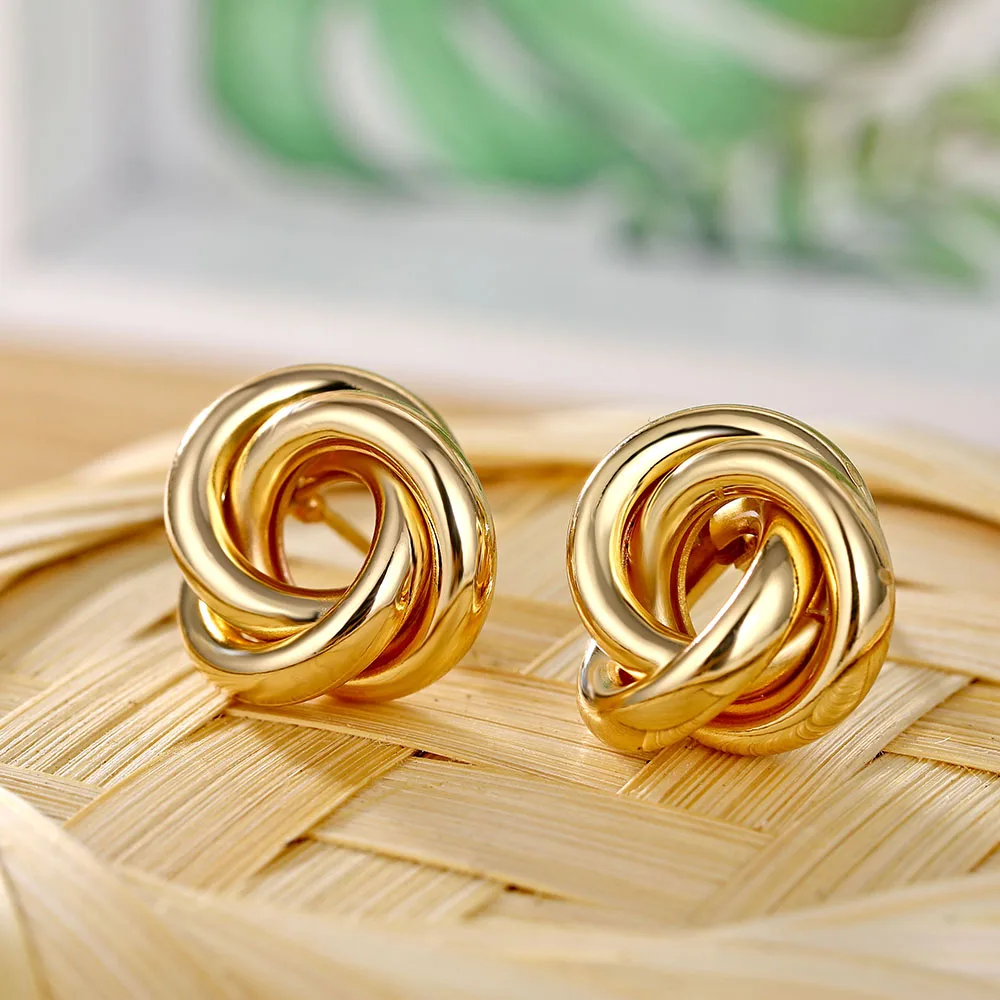 

Gold Silver Color Alloy Drop Earrings For Women Exaggeration Earrings Wedding Simple Fashion Jewelry Trend Accessories