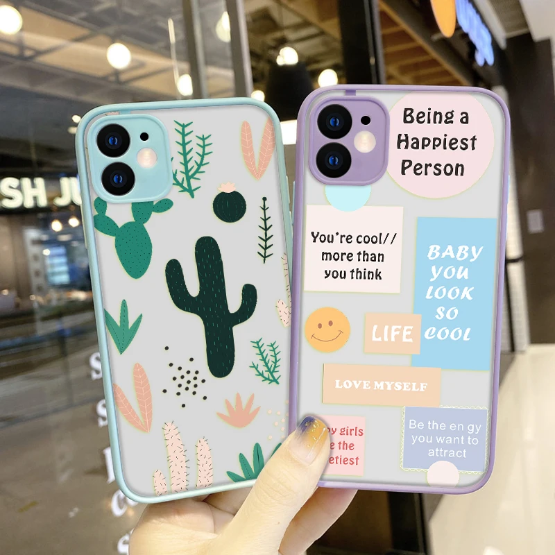 

Phone Case For Iphone 11 Cases Luxury Hard PC Soft Edge Fundas On Iphone 12 Pro Max Mini 7 8 SE 2020 XR XS 6 6s Plus 12Pro Cover