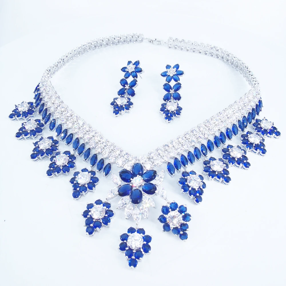 2020 Новый Модный Роскошный Ретро романтичный фиолетовый цветок циркон ожерелье