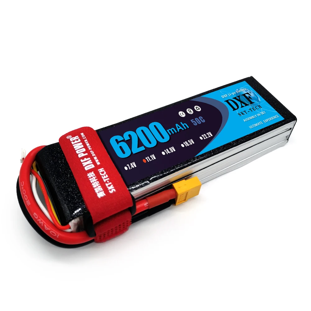 DXF Хорошее качество RC Bateria 11 1 В 6200 мАч 50C Max 100C Lipo Аккумулятор AKKU для вертолета