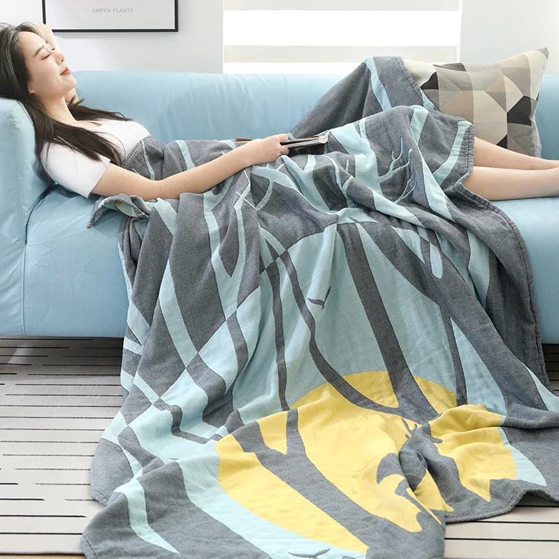 Хлопковое Марлевое полотенце одеяло для кровати путешествия диван покрывало