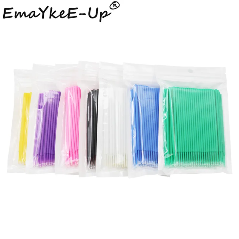 100 шт. одноразовые микрокисти для наращивания ресниц индивидуальные щётки