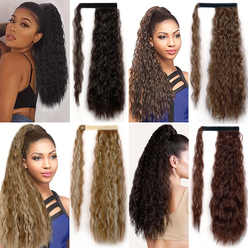 

WERD Lifelike Corn Wave Ponytail Wrapped Elevated Natural Extension Hairpin Bundle Hair Ponytail Natural Hair Extension