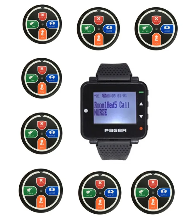 1 шт. беспроводные наручные часы-пейджер с кнопкой вызова медсестры | Компьютеры и
