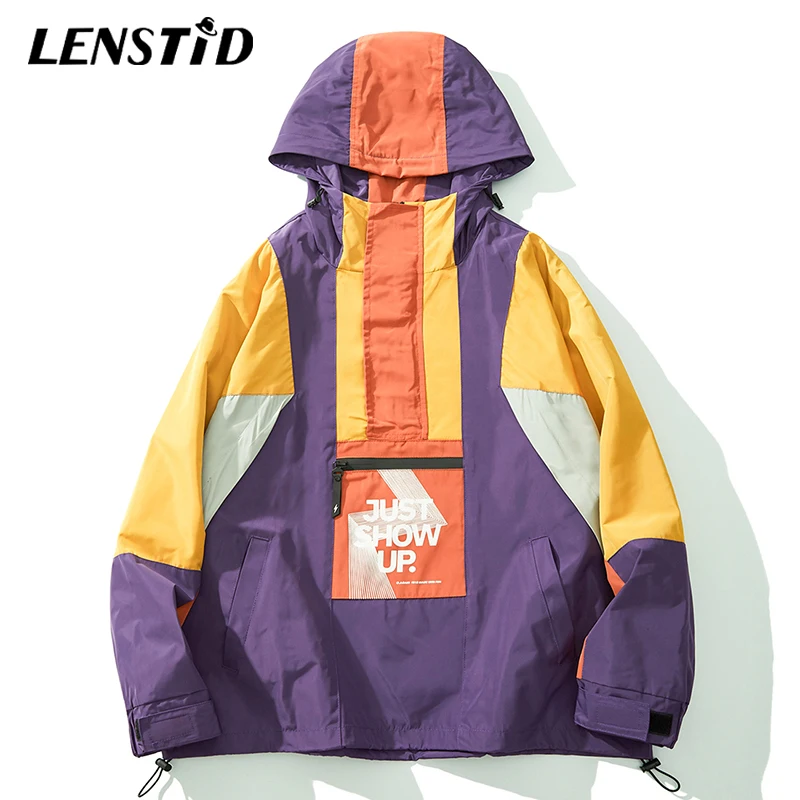 LENSTID 2019 Осенняя мужская спортивная куртка в стиле Харадзюку хип хоп Уличная