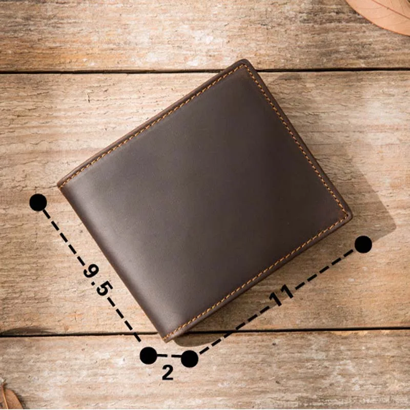 

Handmade Original Men's Wallets Retro England Horizontal Zipper Purse Male Top Cowhide Real Leather Mad Horse Leather Card Purse