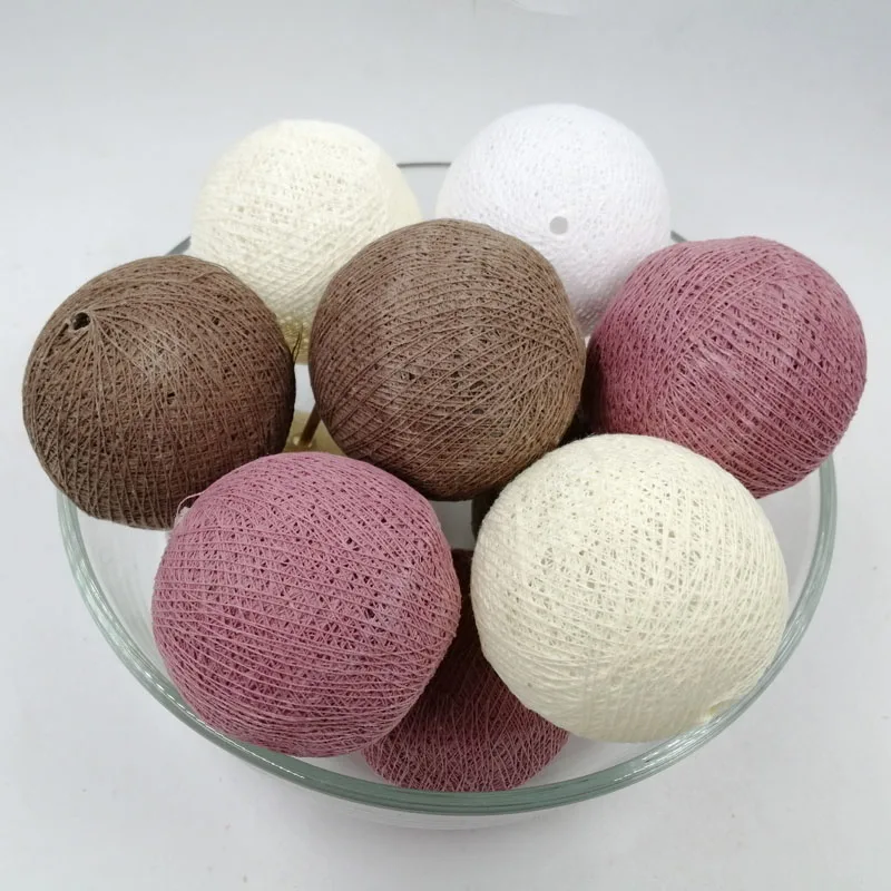 Mid Mangosteen/золотисто коричневый/белый/кремовый ватный шарик светодиодная гирлянда