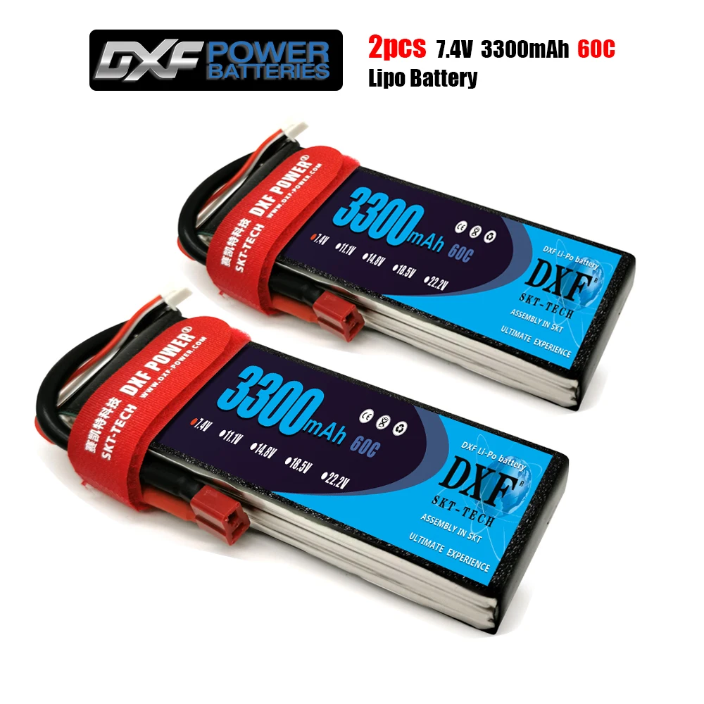 

DXF 3300 мАч 7,4 В 60C-120C Lipo батарея 2S XT60/DEANS/XT90/EC5 для AKKU Drone FPV Truck four axi Helicopter RC Car Airplane