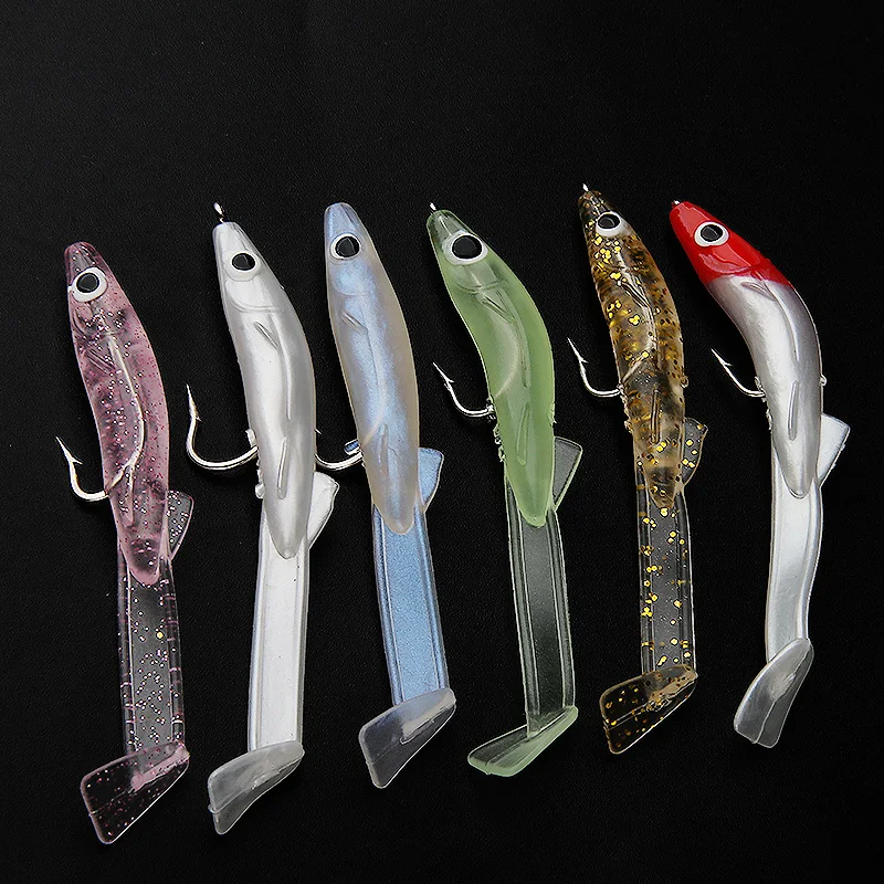 

Ardea Soft Lures Hook 6pcs 80mm 2.3g jigging Rotate Silicone Bait Swimbait Wobblers bass jighead Baitfishing Fishing Tackle
