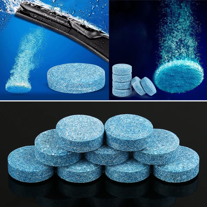 

10pcs/Set Multifunctional Concentrated Effervescent Tablet Blue Glass Window Cleaner For Auto and Household Cleaning Drop Ship