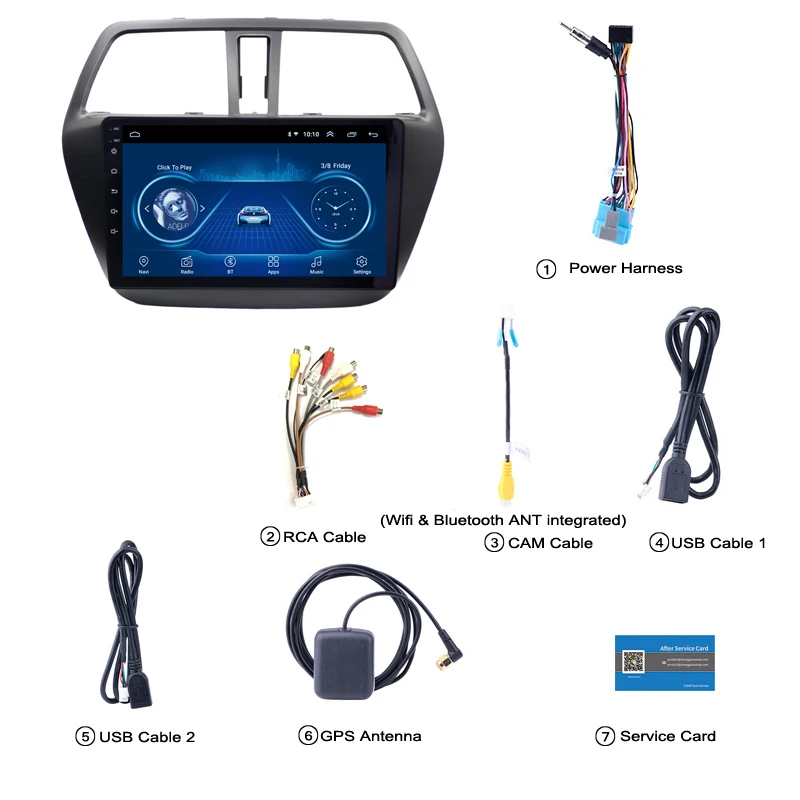 Автомобильный DVD-видео GPS-навигатор Wanqi Android 9 1 дюймов для Suzuki S-CROSS 2014 2015 2016 2017